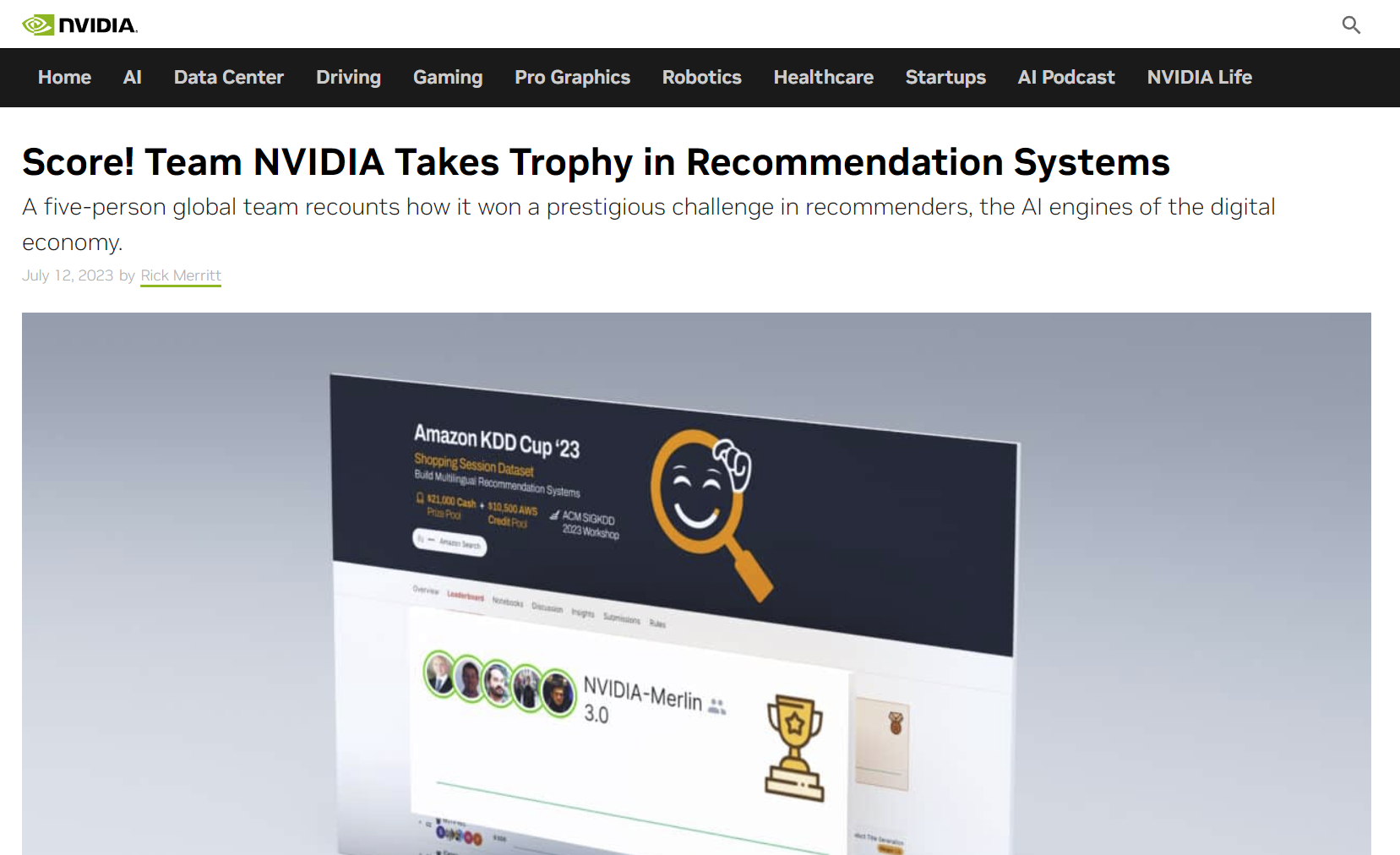 NVIDIA wins Amazon’s KDD Cup on Recommender Systems – RS_c