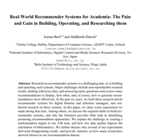 Real World Recommender Systems